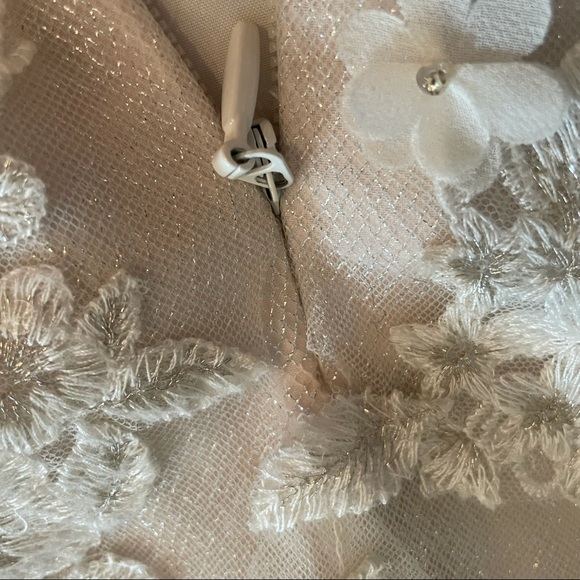 COPY - Oleg Cassini sleeveless beaded floral trumpet wedding gown with low back - Picture 13 of 17